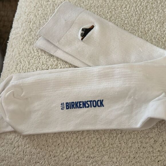 Birkenstock Men's High Socks Cotton Rib White, NWOT Open pack, size 11-13 45/47 - Picture 3 of 5